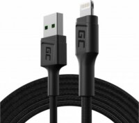 Green Cell PowerStream USB-A apa - Lightning apa iPhone töltő kábel - Fekete (2m)