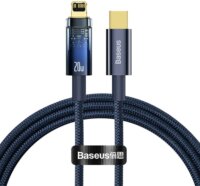 Baseus Explorer Series USB-C apa 2.0 - Lightning apa Adat és töltőkábel - Kék (1m)