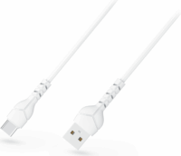Devia ECO Kintone USB apa - USB-C apa Adat és töltő kábel - Fehér (1m)