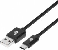 TB USB-A apa - USB-C apa 2.0 Adat és töltő kábel - Fekete (1,5m)