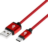TB USB-A apa - USB-C apa 2.0 Adat és töltő kábel - Piros (1,5m)
