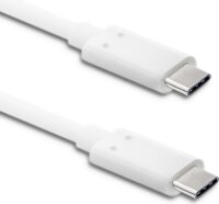 Qoltec USB-C apa - USB-C apa 3.1 Adat és töltőkábel - Fehér (1m)