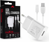 Maxlife TF-0126 Hálózati USB-A töltő - Fehér (5V / 2.1A)