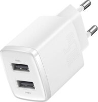 Baseus Compact 2x USB Hálózati töltő - Fehér (10.5W)