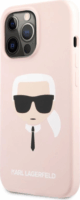 Karl Lagerfeld Head Liquid Apple iPhone 13 Pro Max Szilikon Tok - Rózsaszín/Mintás