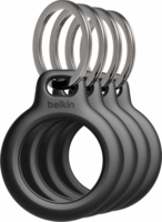 Belkin Secure Holder Apple AirTag Tok kulcskarikával - Fekete (4db)