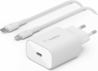 Belkin Boost Charge USB-C Hálózati töltő + USB-C apa - Lightning apa töltőkábel - Fehér (25W)