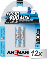 Ansmann Photo maxE NiMH Micro AAA 900 mAh Újratölthető elem (12x2/csomag)