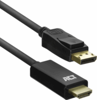 ACT AC7550 DisplayPort apa - HDMI apa Adapterkábel - Fekete (1,8m)