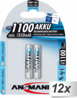 Ansmann NiMH Micro AAA 1100 mAh Újratölthető elem (12x2/csomag)