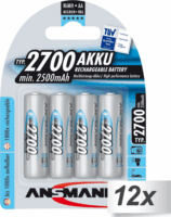 Ansmann NiMH Mignon AA 2700 mAh Újratölthető elem (12x4/csomag)