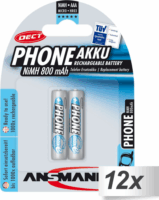 Ansmann Phone maxE NiMH Micro AAA 800 mAh Újratölthető elem (12x2/csomag)