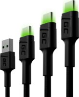 GC Ray USB-A - USB-C apa 2.0 Adat és töltő kábel szett - Fekete (0,3m 1,2m 2m)