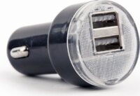 Gembird EG-U2C2A-CAR-02 USB Autós töltő - Fekete (10W)