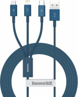 Baseus Superior Series USB-A apa 2.0 - Micro USB/USB-C/Lightning apa Adat és töltőkábel - Kék (1.5m)