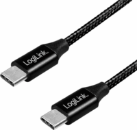 LogiLink CU0154 USB-C apa - USB-C apa 2.0 Adat és töltőkábel - Fekete (1m)