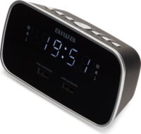 Aiwa CRU-19BK Rádiós LED ébresztőóra - Fekete/Ezüst