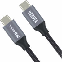 Yenkee YCU 323 BK USB-C apa - USB-C apa 3.1 Adat és töltőkábel - Fekete (1.5m)
