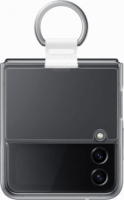 Samsung Galaxy Z Flip4 Szilikon Tok gyűrűvel - Átlátszó