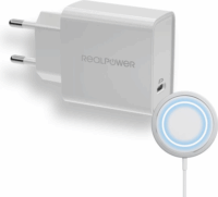 RealPower 357049 Hálózati USB-C / Wireless töltő - Fehér (20W)