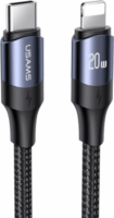 USAMS SJ521USB01 USB-C apa 2.0 - Lightning apa Adat és töltőkábel - Fekete (1.2m)