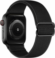 Mybandz Apple Watch S1/2/3/4/5/6/7/SE Rugalmas szövet szíj 42/44/45mm - Fekete