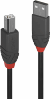 Lindy Anthara Line USB-A apa - USB-B apa 2.0 Nyomtató kábel - Fekete (7.5m)