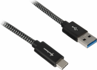 Sharkoon USB-A apa - USB-C apa 3.2 Adat és töltő kábel - Fekete/szürke (1m)