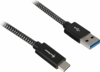 Sharkoon USB-A apa - USB-C apa 3.2 Adat és töltő kábel - Fekete/szürke (0,5m)