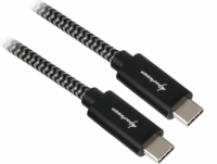 Sharkoon USB-C apa - USB-C apa 3.2 Adat és töltő kábel - Fekete/szürke (0,5m)