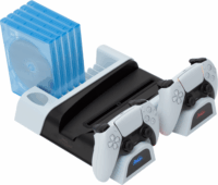 FroggieX Playstation 5 hűtő + töltőállomás + lemez tartó - Fehér