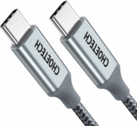 Choetech XCC-1002 USB-C apa - USB-C apa Adat és töltő kábel - Szürke (1.8m)
