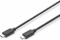 Assmann AK-300155-010-S USB-C apa - USB-C apa 2.0 Adat és töltőkábel - Fekete (1m)