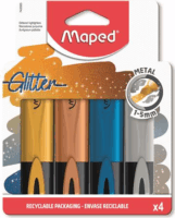 Mape Glitter Fluo Peps 1-5mm Szövegkiemelő készlet - Vegyes színek (4 db / csomag)