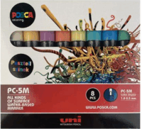Uni Posca PC-5M 1,8-2,5 mm Dekormarker készlet - Vegyes színek (8 db / csomag)