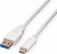 Value 11.99.9011-10 USB-A apa - USB-C apa 3.2 Adat és töltőkábel - Fehér (1m)