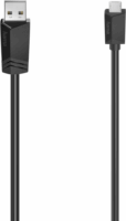 Hama 200608 USB-A apa - USB-C apa 2.0 Adat és töltő kábel - Fekete (1,5m)
