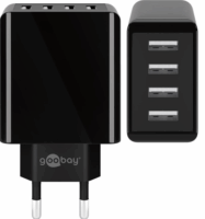 Goobay Hálózati 4xUSB-A töltő - Fekete (30W)