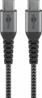 Goobay 49303 USB-C apa - USB-C apa 2.0 Adat és töltőkábel - Fekete/Szürke (2m)