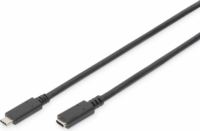 Assmann AK-300210-020-S USB-C apa - USB-C anya 2.0 Hosszabbító kábel - Fekete (2m)