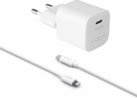 Fixed Hálózati Mini USB-C töltő + USB-C/Lightning kábel - Fehér(20W)