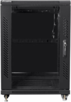 Lanberg 19" FF01-6615-12B Álló rack szekrény 15U 600x600mm - Fekete