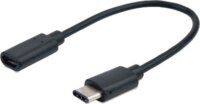 M-CAB 7003616 USB-C apa - USB-B 2.0 micro anya OTG kábel - Fekete (15cm)