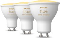 Philips Hue White Ambiance izzó 4,3W 350lm 6500K GU10 - Állítható fehér (3db)
