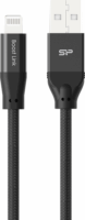 SiliconPower LK35AL USB-A apa - Lightning apa Adat és töltő kábel - Fekete (1m)