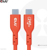 Club3D CAC-1573 USB-C apa - USB-C apa 2.0 Adat és töltő kábel - Narancssárga (2m)