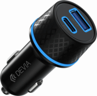Devia EA135 Autós USB-C / USB-A töltő - Fekete (52.5W)