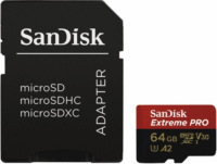 Sandisk 64GB Extreme Pro microSDXC UHS-I CL10 A2 memóriakártya + Adapter