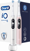 Oral-B iO Series 6 Elektromos fogkefe Duopack - Fehér/Rózsaszín (2 db)