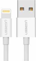 Ugreen US155 USB-A apa 2.0 - Lightning apa Adat és töltőkábel - Fehér (2m)